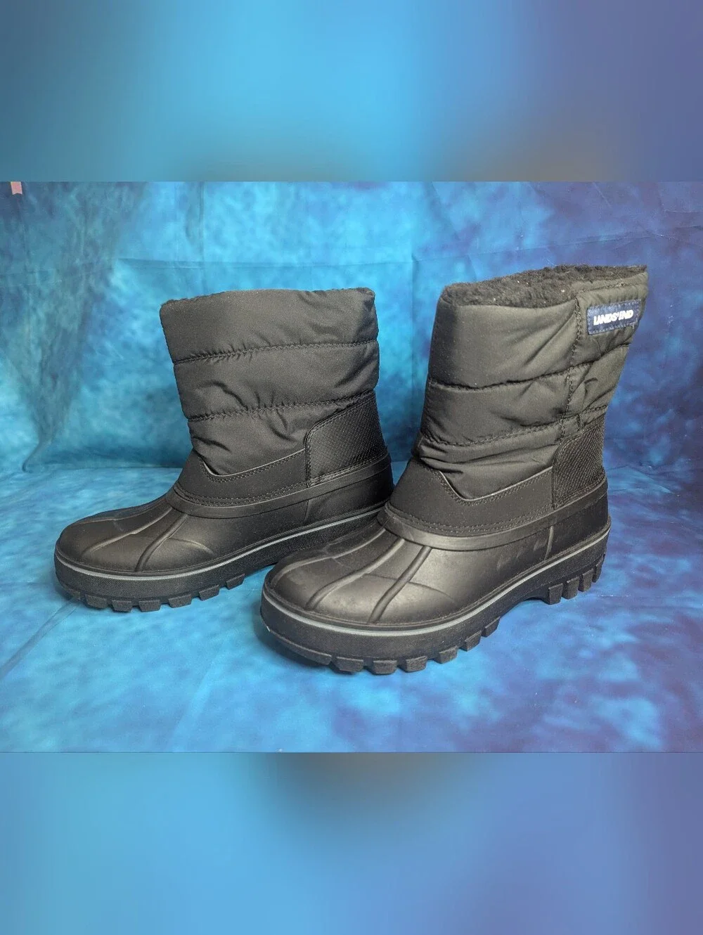 Lands End Waterproof Insulated Fleece Kids Snow Boot Black Big Kid 7 M
